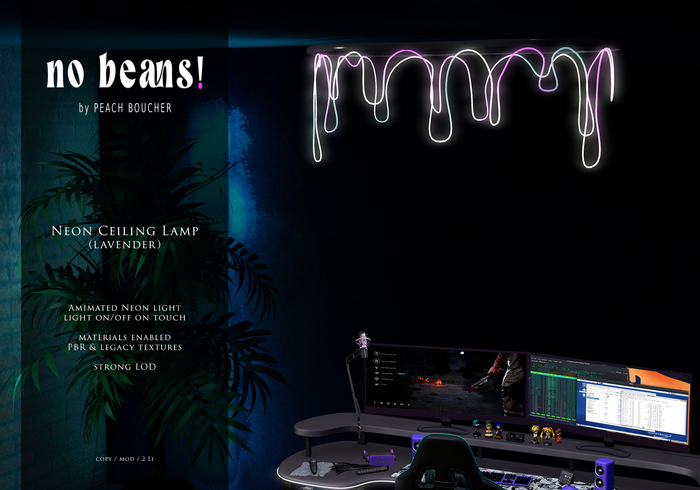 [nb!] - Neon Ceiling Lamp (lavender) ADD