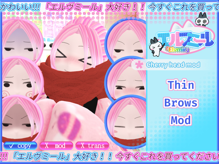[MAGE10] Cherry Head Thin Brows Mod