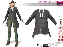 MI963165 Female Western Jacket Vest Shirt Tie Combo