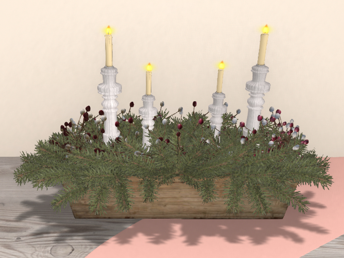 Red, White Winter Berry Centerpiece with Pine 4
