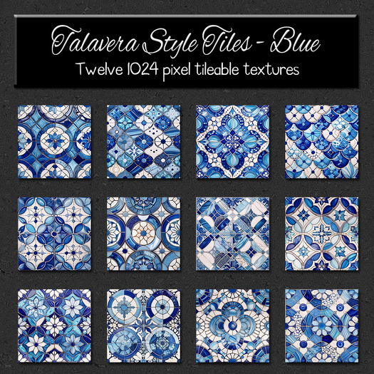 *Wallflowers* Talavera Style Tiles - Blue