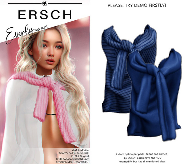 ERSCH - Everly top-scarf -navy-