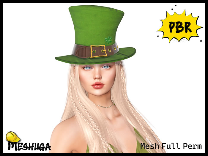 Meshuga PBR Saint Patrick's Hat FULL PERM MESH