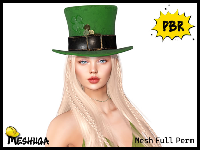 Meshuga PBR St. Patrick's Day Lucky Hat FULL PERM MESH