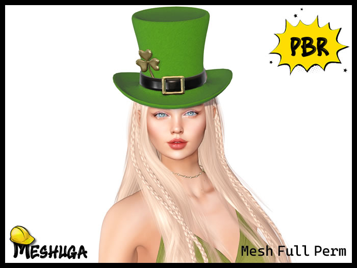 Meshuga PBR St. Patrick's Day Top Hat FULL PERM MESH 