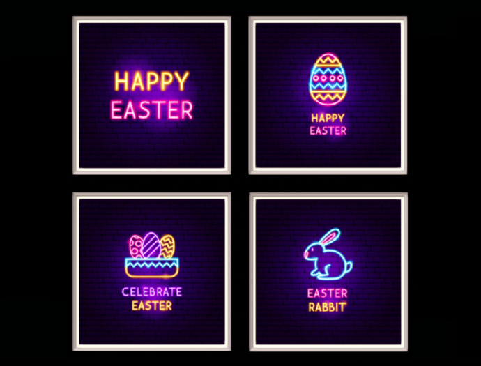*6KW* FULL PERM Textures (Neon Easter Signs)