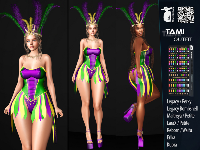 50 off >>Tami Mardi Gras Outfit By BlackbirdLace