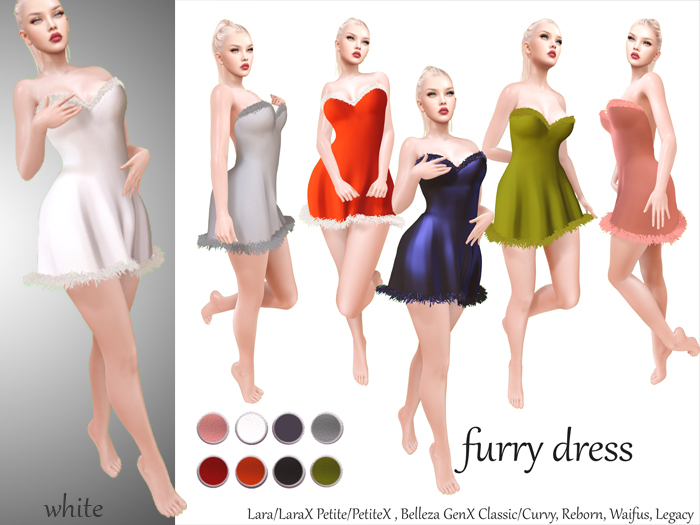 RL Fashion - Furry Dress White