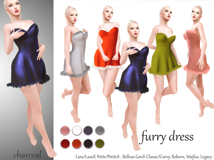 RL Fashion - Furry Dress Charcoal
