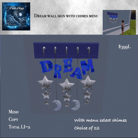 Dream wall chime menu driven sign-Box LI=2