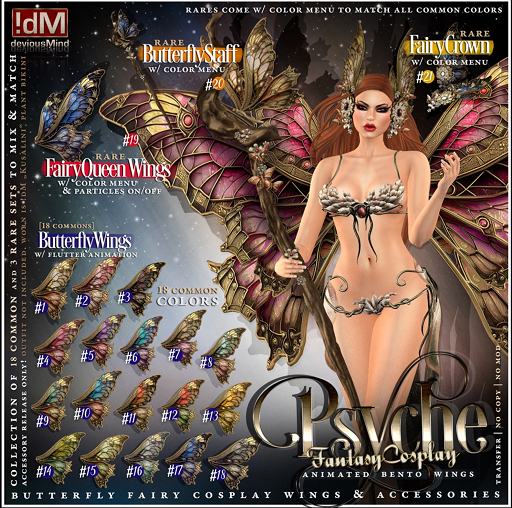 20 RARE !dM Psyche **BUTTERFLY STAFF** (BOX)