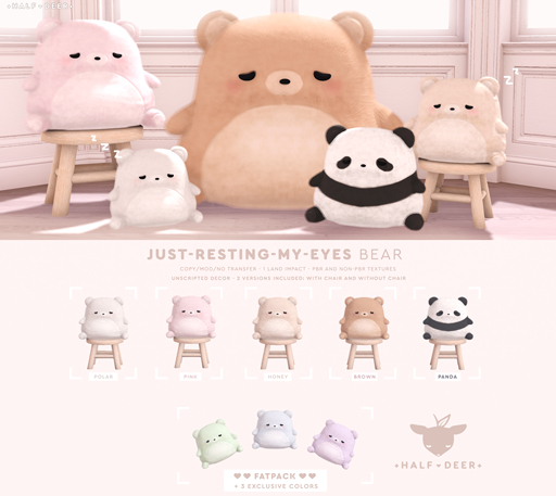 +Half-Deer+ Just-Resting-My-Eyes Bear [FATPACK]