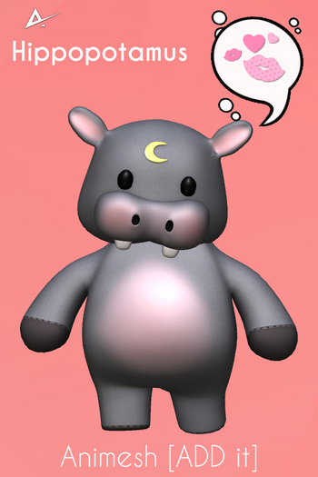 ❤️❤️Akikazu hippopotamus Animesh Grey❤️❤️