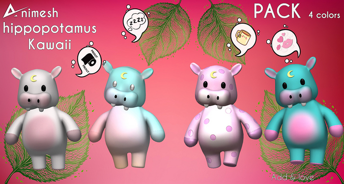❤️❤️Akikazu hippopotamus Animesh  Kawaii Fatpack❤️❤️
