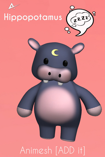❤️❤️Akikazu hippopotamus Animesh Blue Grey❤️❤️