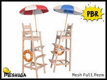 Meshuga PBR Summer Fun - Lifeguard Chair w/ Umbrella FULL PERM MESH