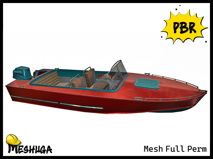 Meshuga PBR Summer Fun - Retro Speed Boat FULL PERM MESH