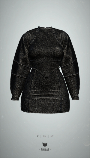-Pixicat- Marina Dress (SequinBlack)