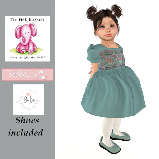 TD/BB Green Smocked Dress (fitted)