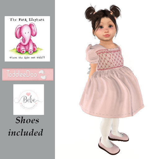 TD/BB Pink Smocked Dress (fitted)
