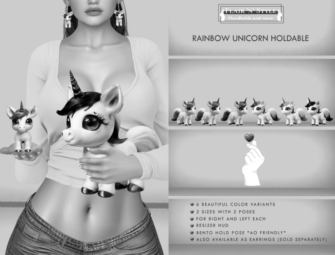 {Flair 'n' Style} Rainbow Unicorn Holdable DEMO