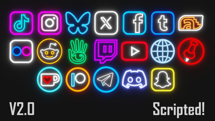 Social Media Neon Signs