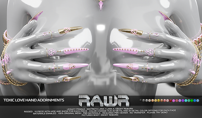 RAWR! Toxic Love Hand Adornments (add me)