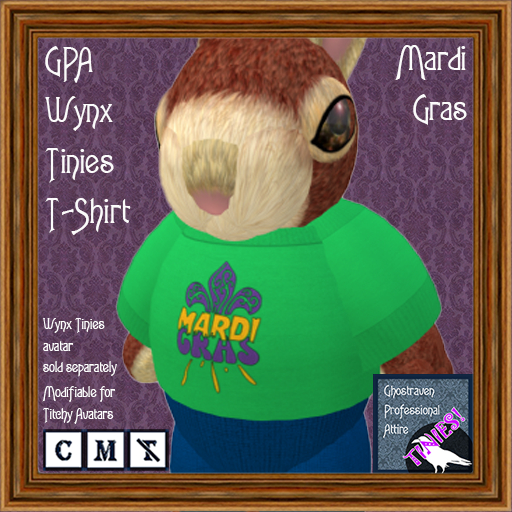 GPA Wynx Tinies T-Shirt - Mardi Gras Print
