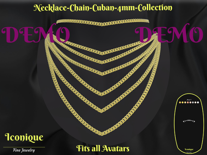 Necklace-Chain-Cuban-4mm-Collection-Jewelry Box-DEMO