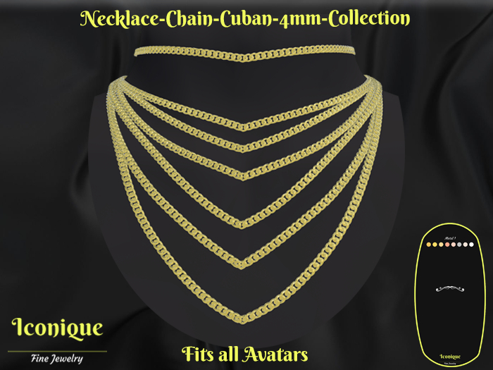 Necklace-Chain-Cuban-4mm-Collection-Jewelry Box