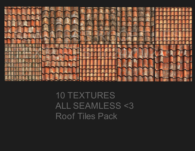 Seamless - Realistic Roof Texture Pack x10