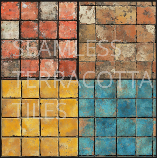 Seamless - Terracotta Tiles x4