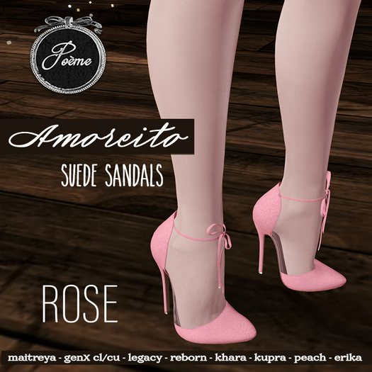 {Poeme} Amorcito Suede Sandals (Rose)