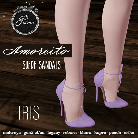 {Poeme} Amorcito Suede Sandals (Iris)