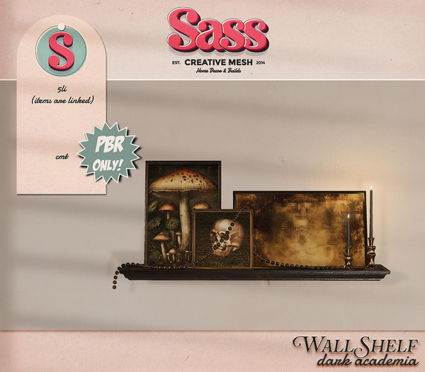 Sass (Wall Shelf) Dark Academia