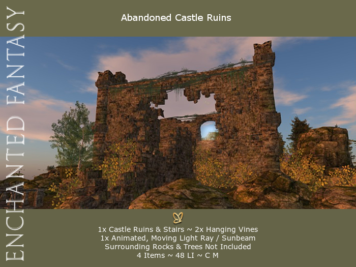 Abandoned Castle Ruins Vines & Sunbeam Set
