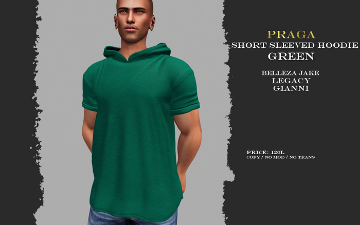 Praga Short sleeved hoodie - Green