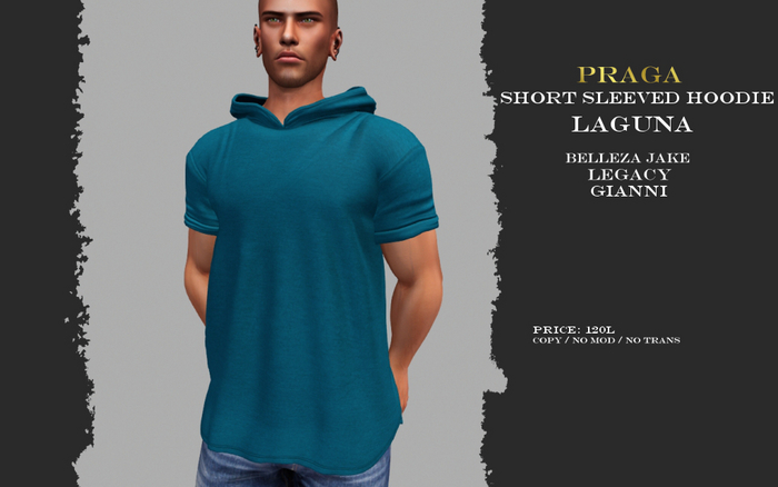 Praga Short sleeved hoodie - Laguna