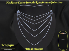 Necklace-Chain-Smooth-Round-1mm-COLLECTION-Jewelry Box