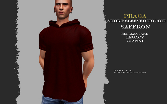 Praga Short sleeved hoodie - Saffron