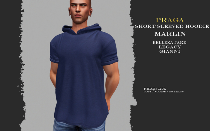 Praga Short sleeved hoodie - Marlin