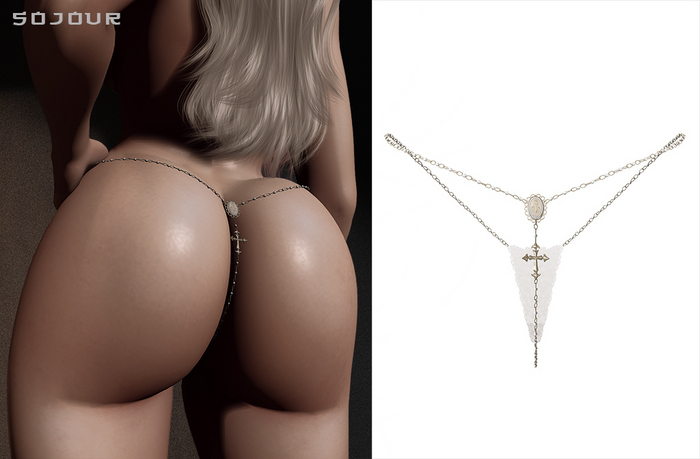 SOJOUR - Rosary thong - white