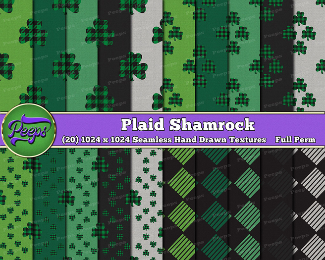 Peeps Textures Plaid Shamrock