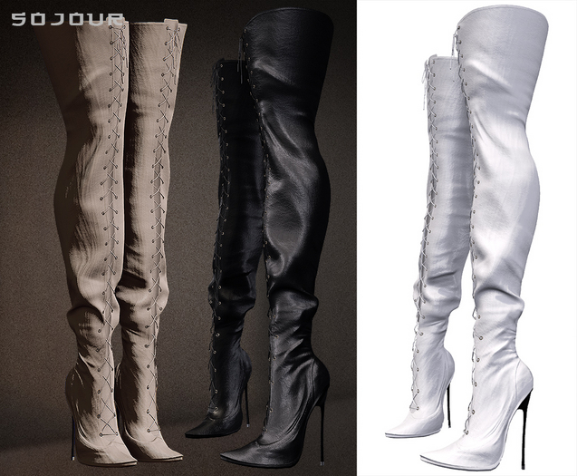 SOJOUR - Tied  boots - white