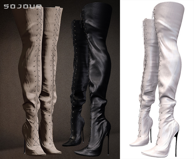 SOJOUR - Tied  boots - ivory