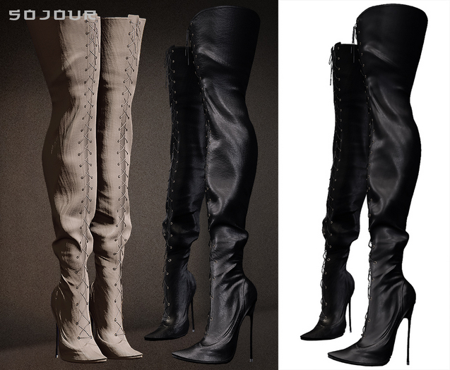 SOJOUR - Tied  boots - black soft