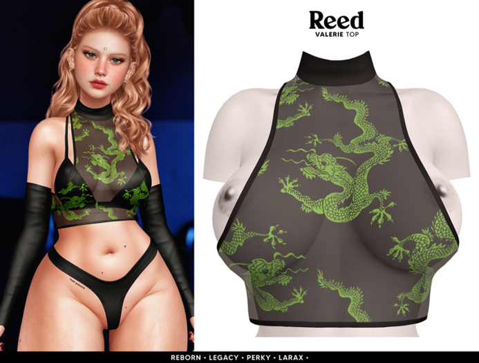 REED - VALERIE TOP DRAGON GREEN