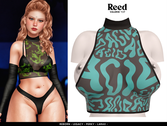 REED - VALERIE TOP ACID BLUE