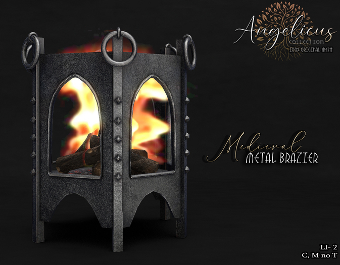 .AngelicUs.  Medieval metal  brazier