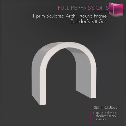 Full Perm 1 prim Sculpted Arch Round Frame Builder's Kit Set